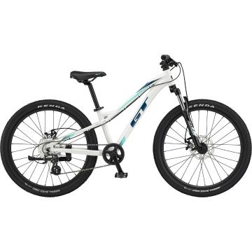 GT Bicycles 22 Stomper Ace 24" Kids MTB - Pearly White W / Teal & Mint