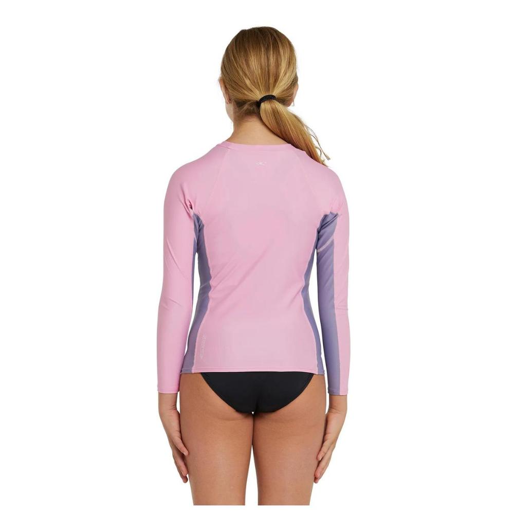 O'Neill Girls Classic UV Long Sleeve Rash Vest - Pink
